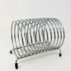 Vintage Chrome Metal Spiral Coil Letter Mail Holder Organizer Desktop Office